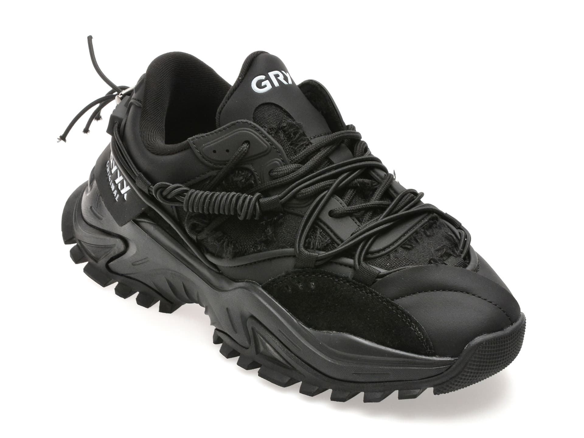 Pantofi sport GRYXX negri, 82691, din material textil si piele naturala