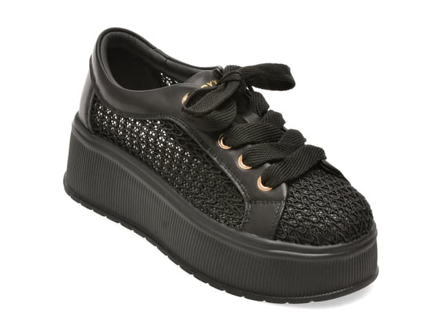 Pantofi sport GRYXX negri, DW80009, din material textil si piele naturala