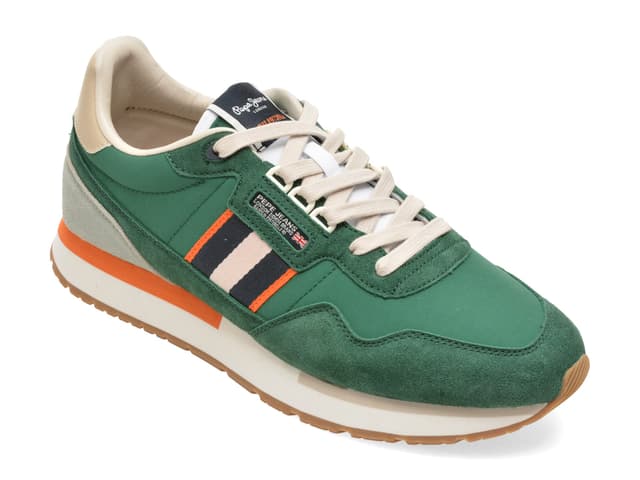 Pantofi sport PEPE JEANS verzi, MS40025, din material textil