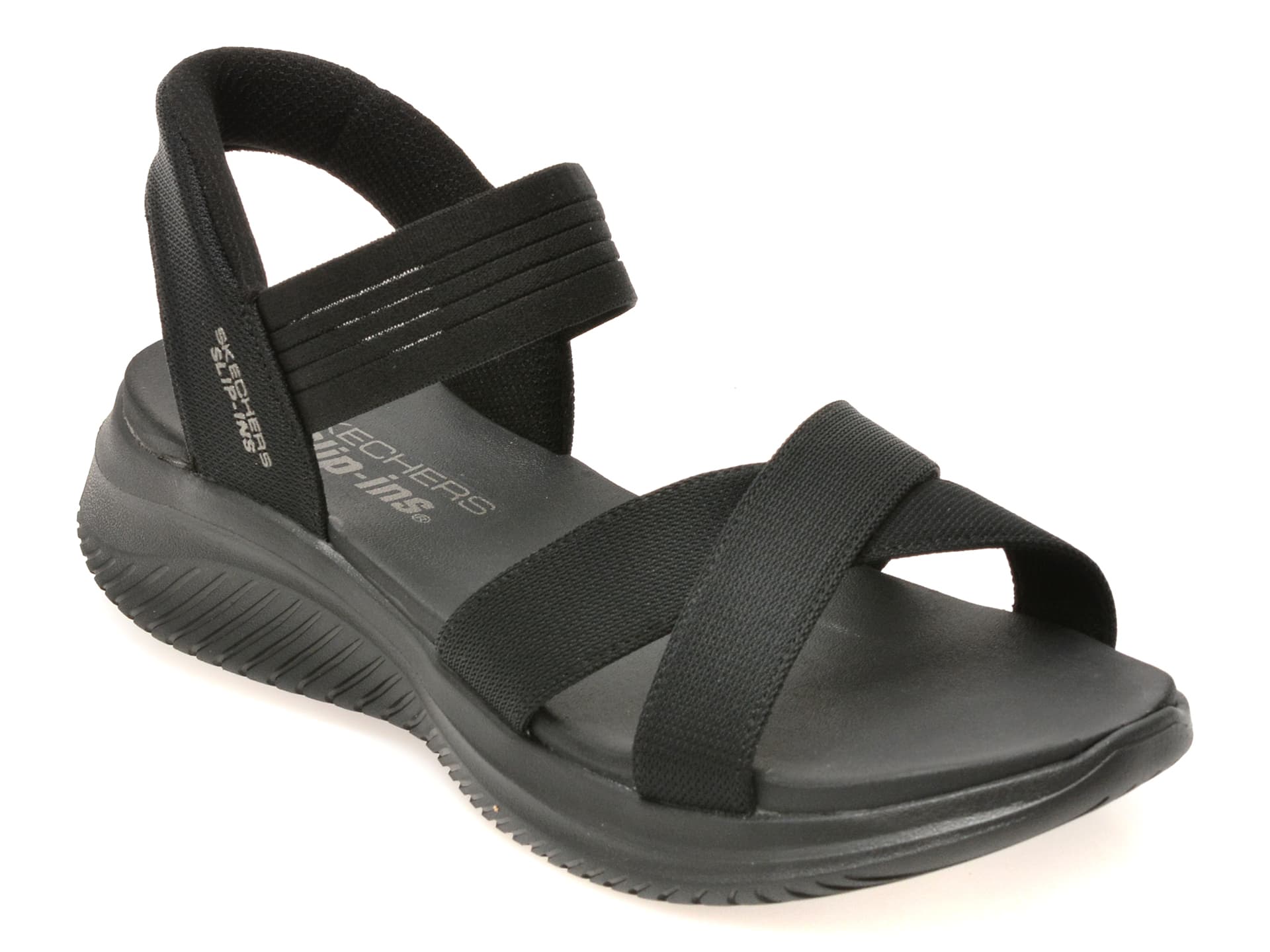 Sandale SKECHERS negre, 119975, din material textil