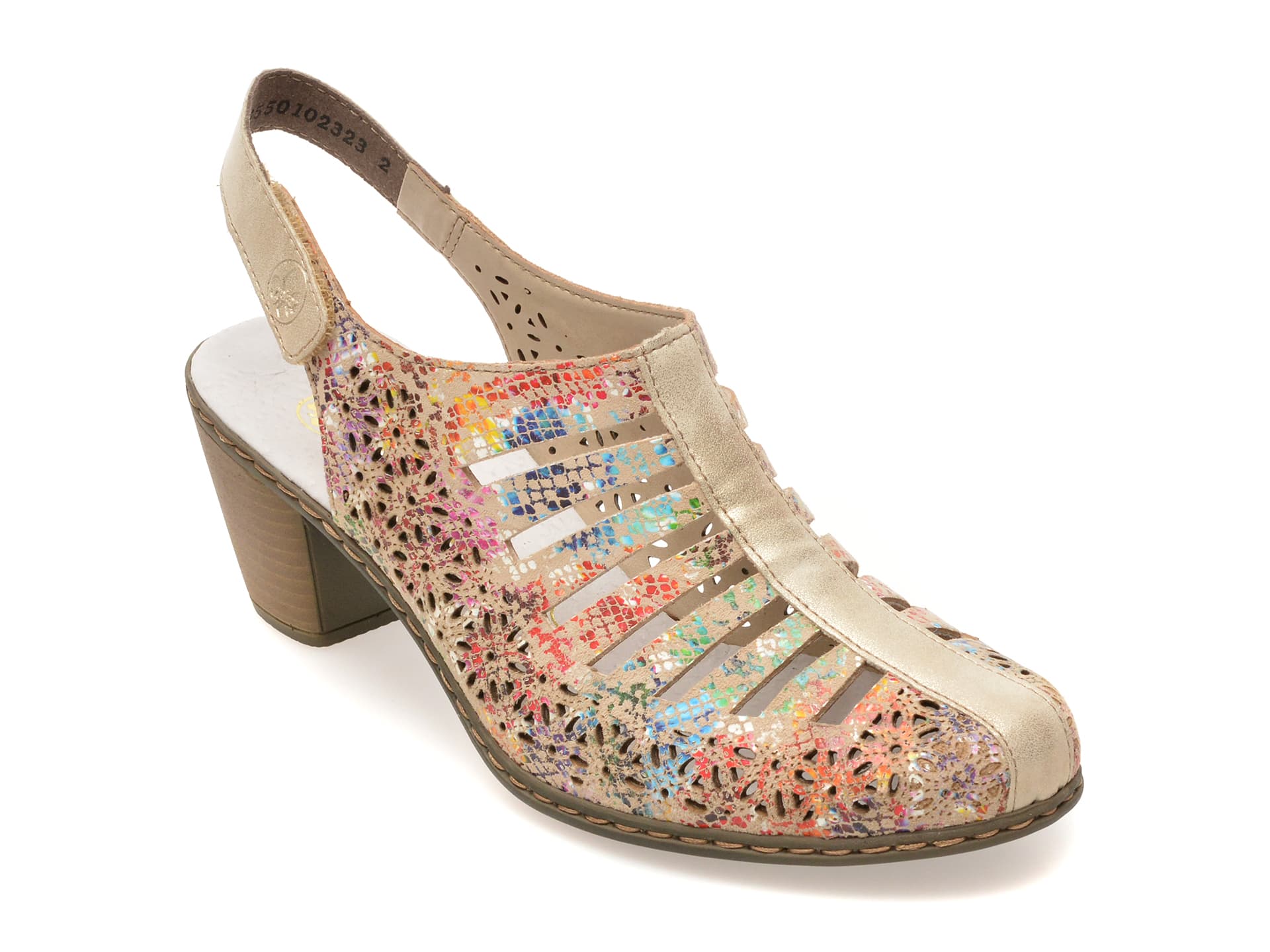 Pantofi RIEKER multicolor, 40959, din piele naturala