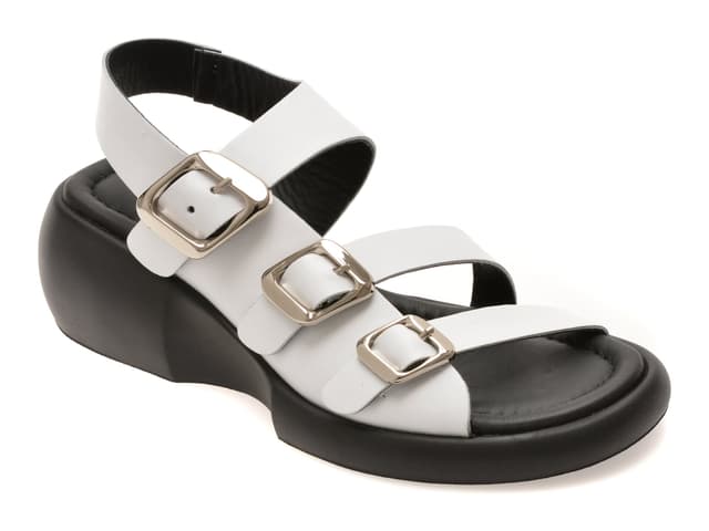 Sandale GRYXX albe, 734159, din piele naturala