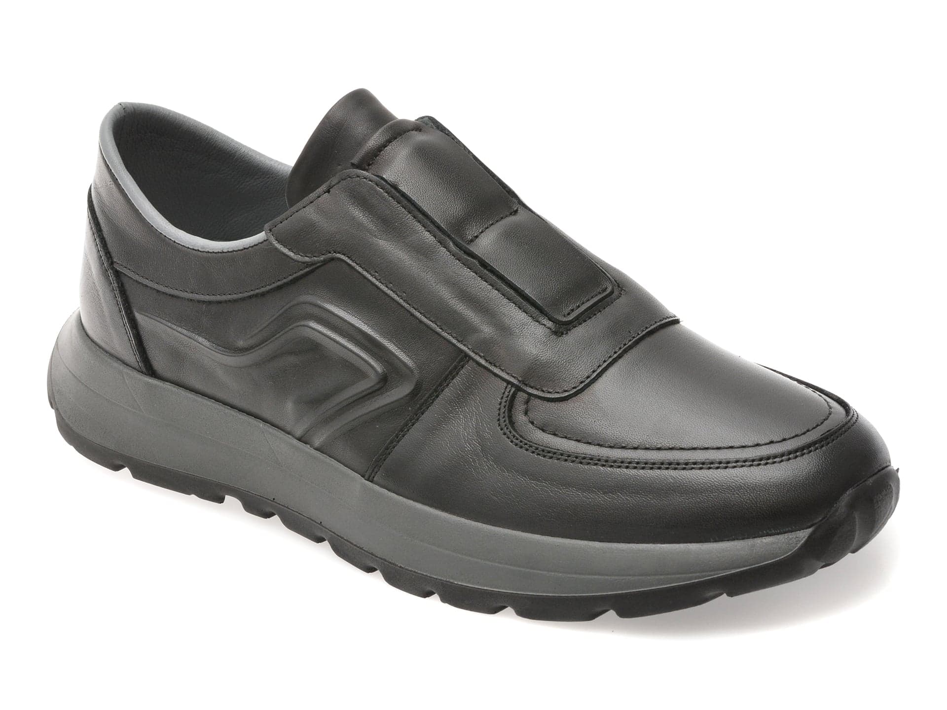 Pantofi sport OTTER negri, DD1200, din piele naturala