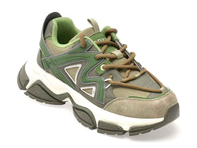 Pantofi sport GRYXX verzi, 1006, din material textil si piele naturala