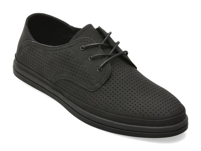 Pantofi OTTER negri, J260014, din piele naturala