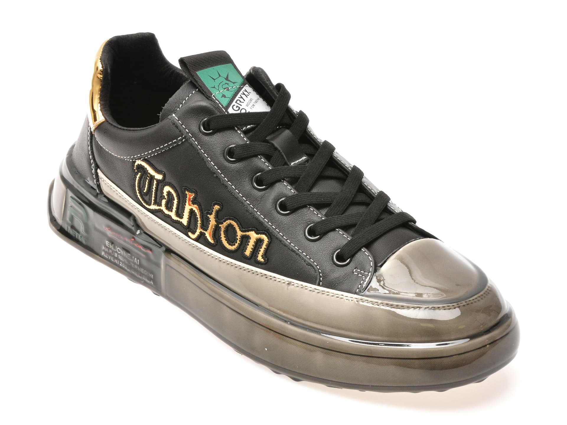 Pantofi sport GRYXX negri, 9697, din piele naturala