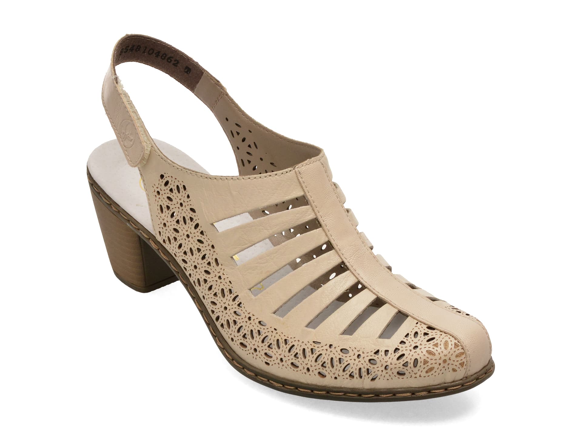 Pantofi RIEKER bej, 40959, din piele naturala