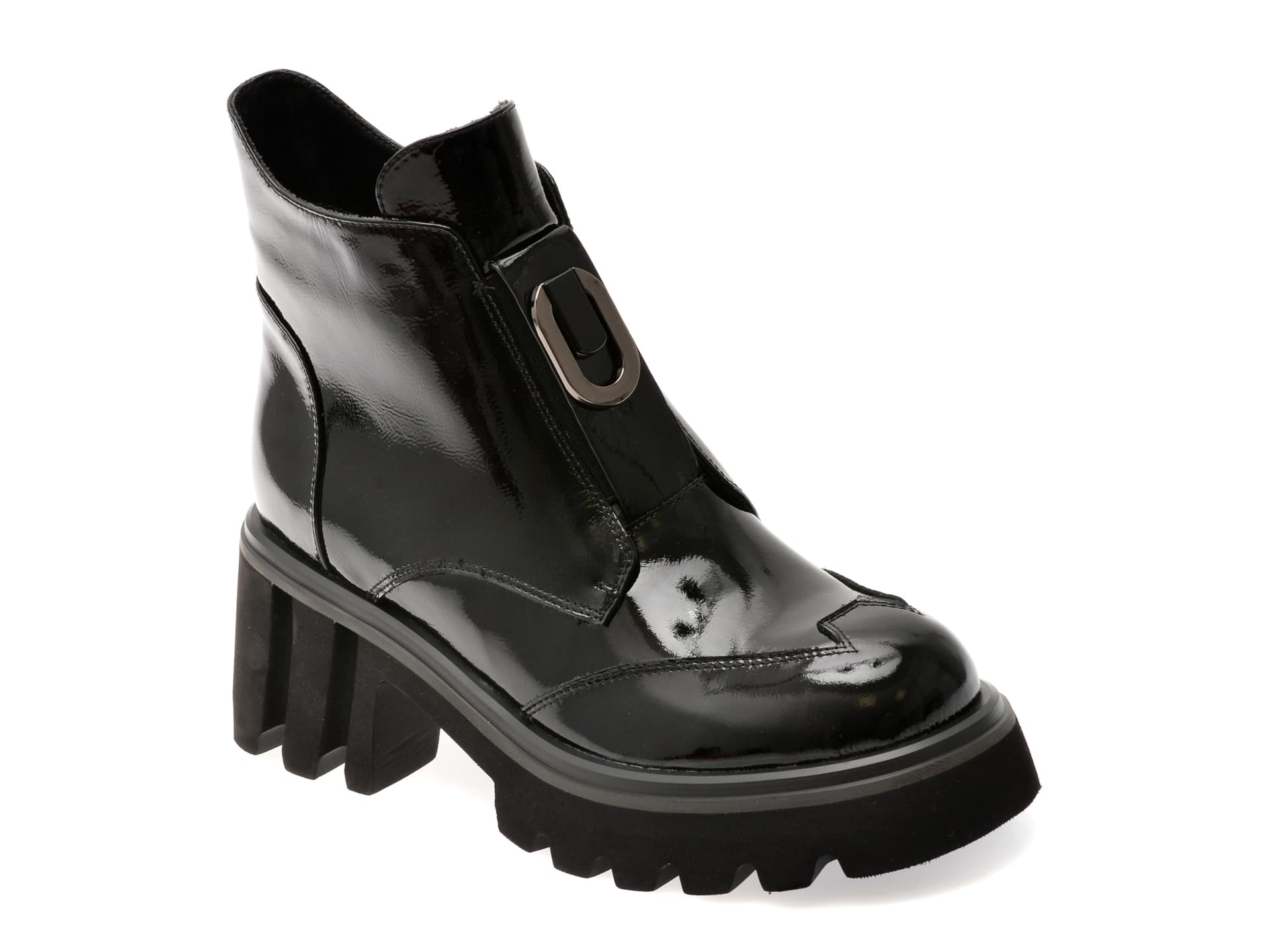 Ghete GRYXX negre, RT4011, din piele naturala lacuita