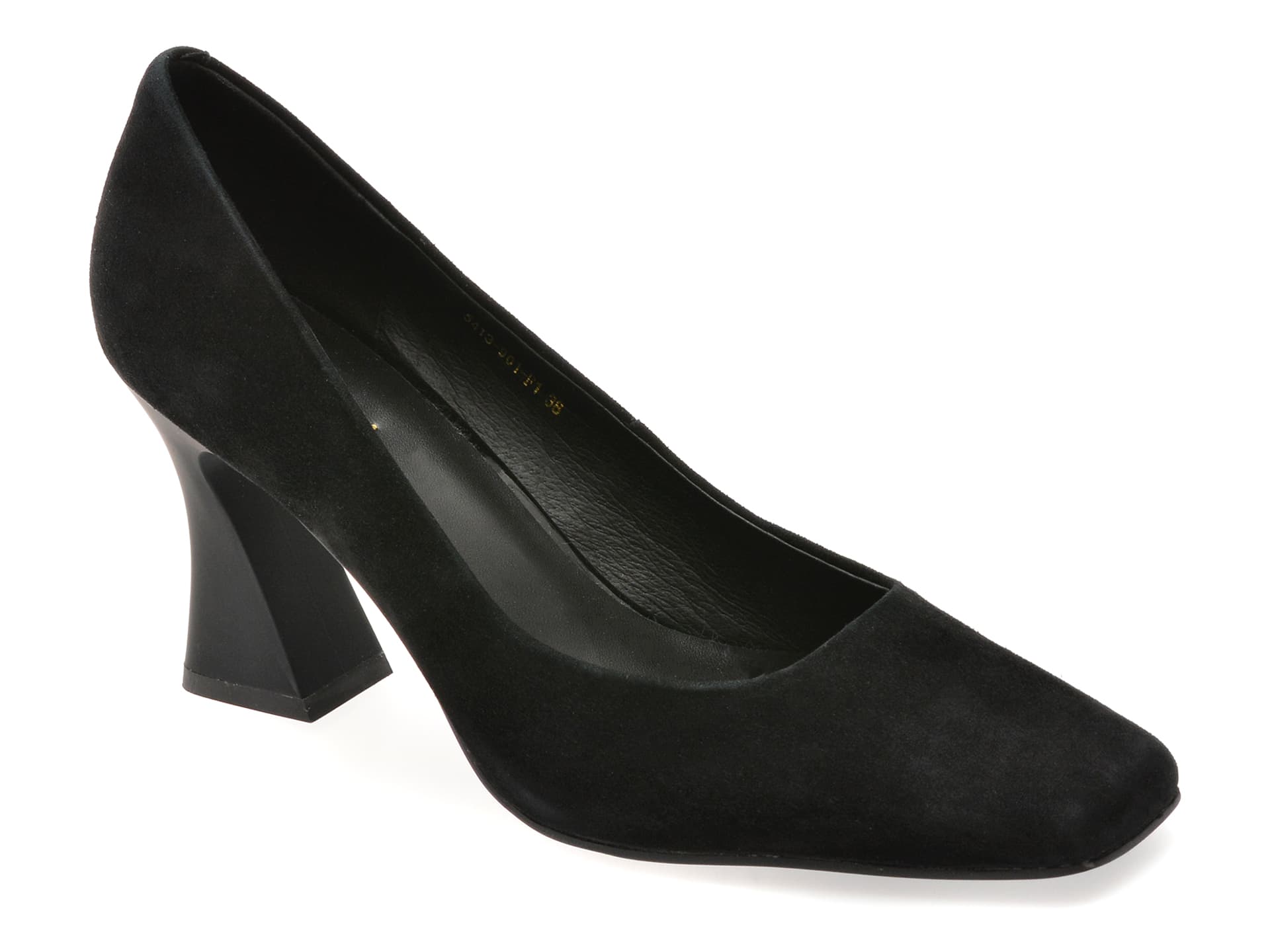 Pantofi eleganti EPICA negri, 5413, din piele intoarsa