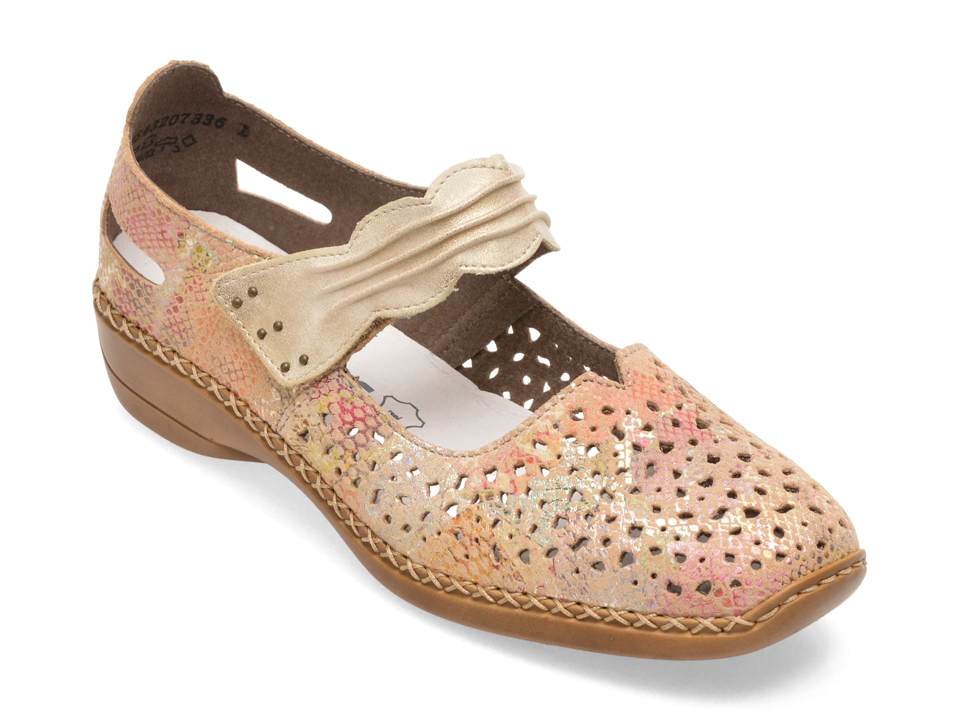Pantofi RIEKER bej, 41399, din piele naturala