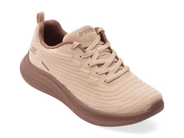 Pantofi sport SKECHERS nude, BOBS MODA FLEX, din material textil