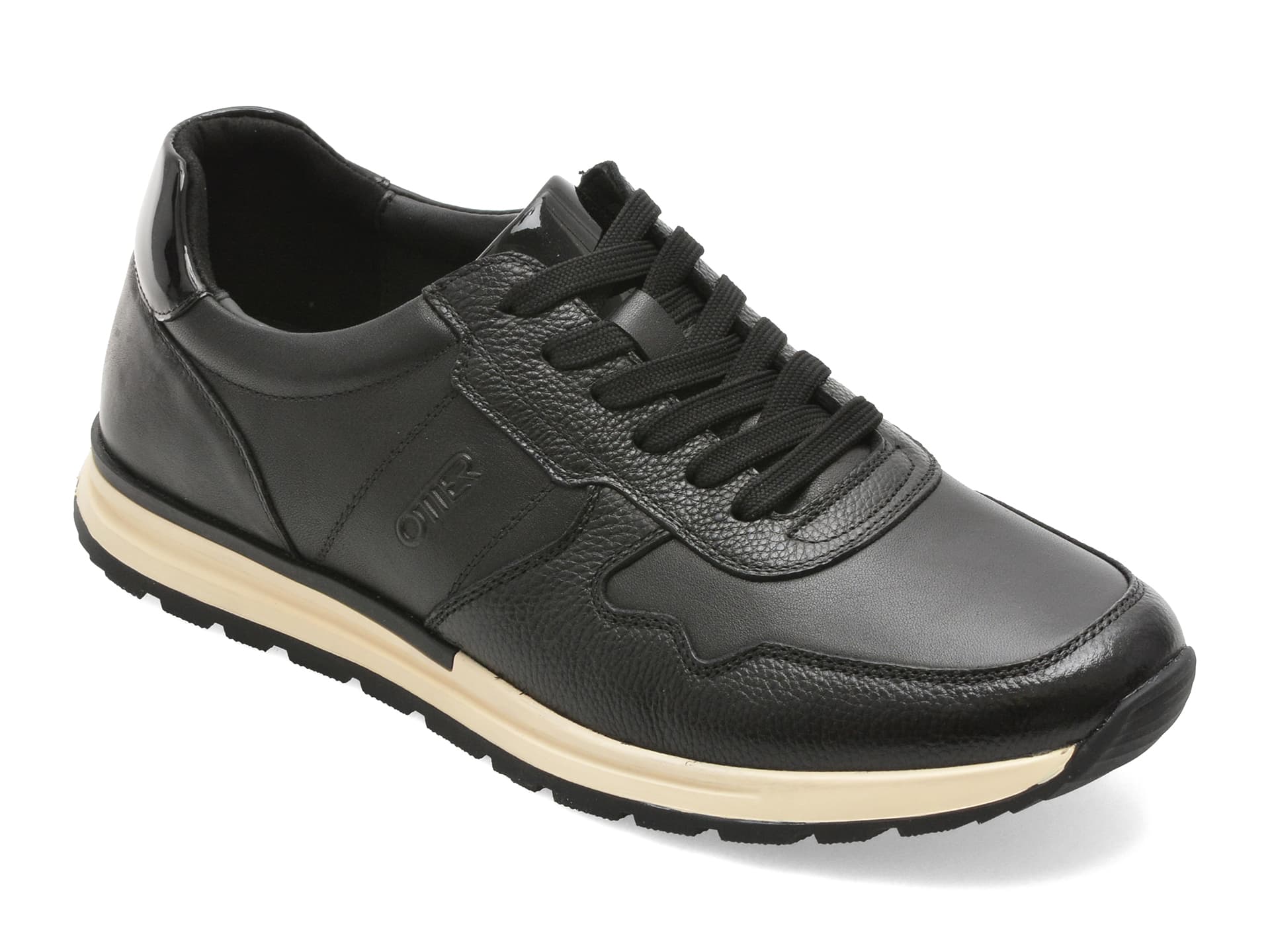 Pantofi sport OTTER negri, 63512, din piele naturala