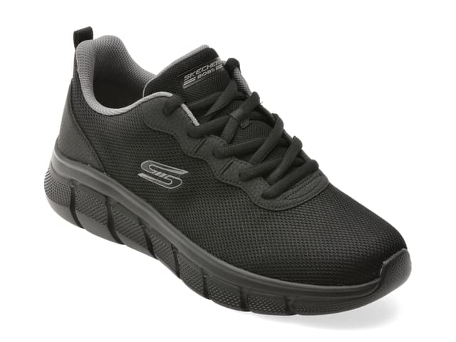 Pantofi sport SKECHERS negri, BOBS B FLEX, din material textil