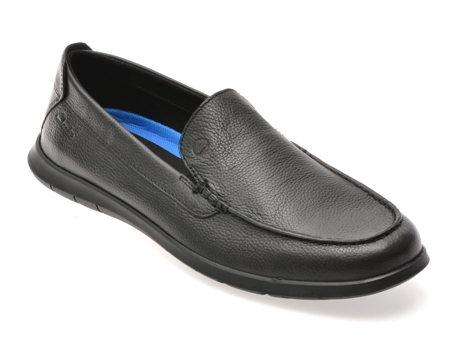 Mocasini CLARKS negri, FLEXWAY STEP, din piele naturala