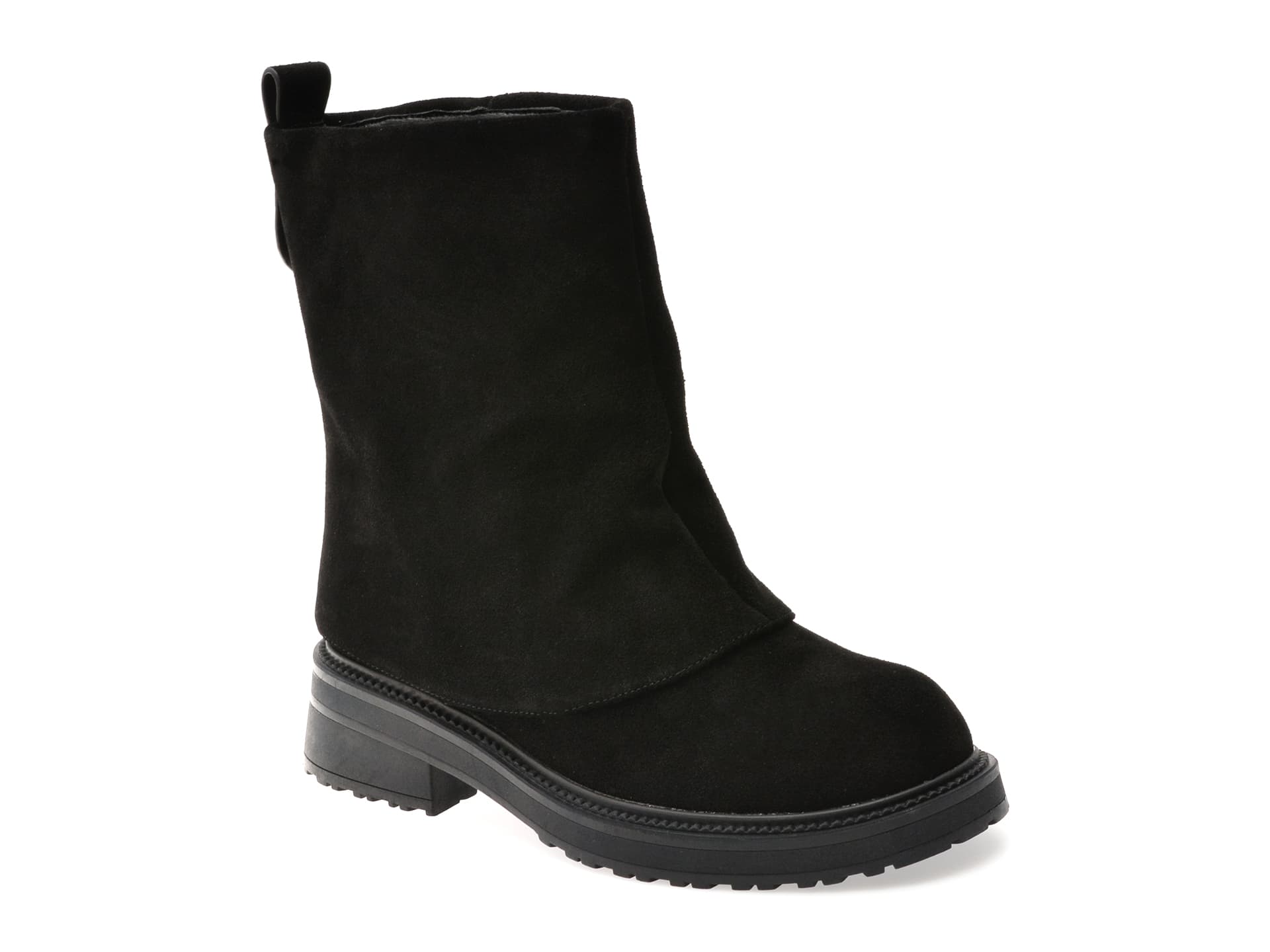 Ghete GRYXX negre, D729, din piele intoarsa