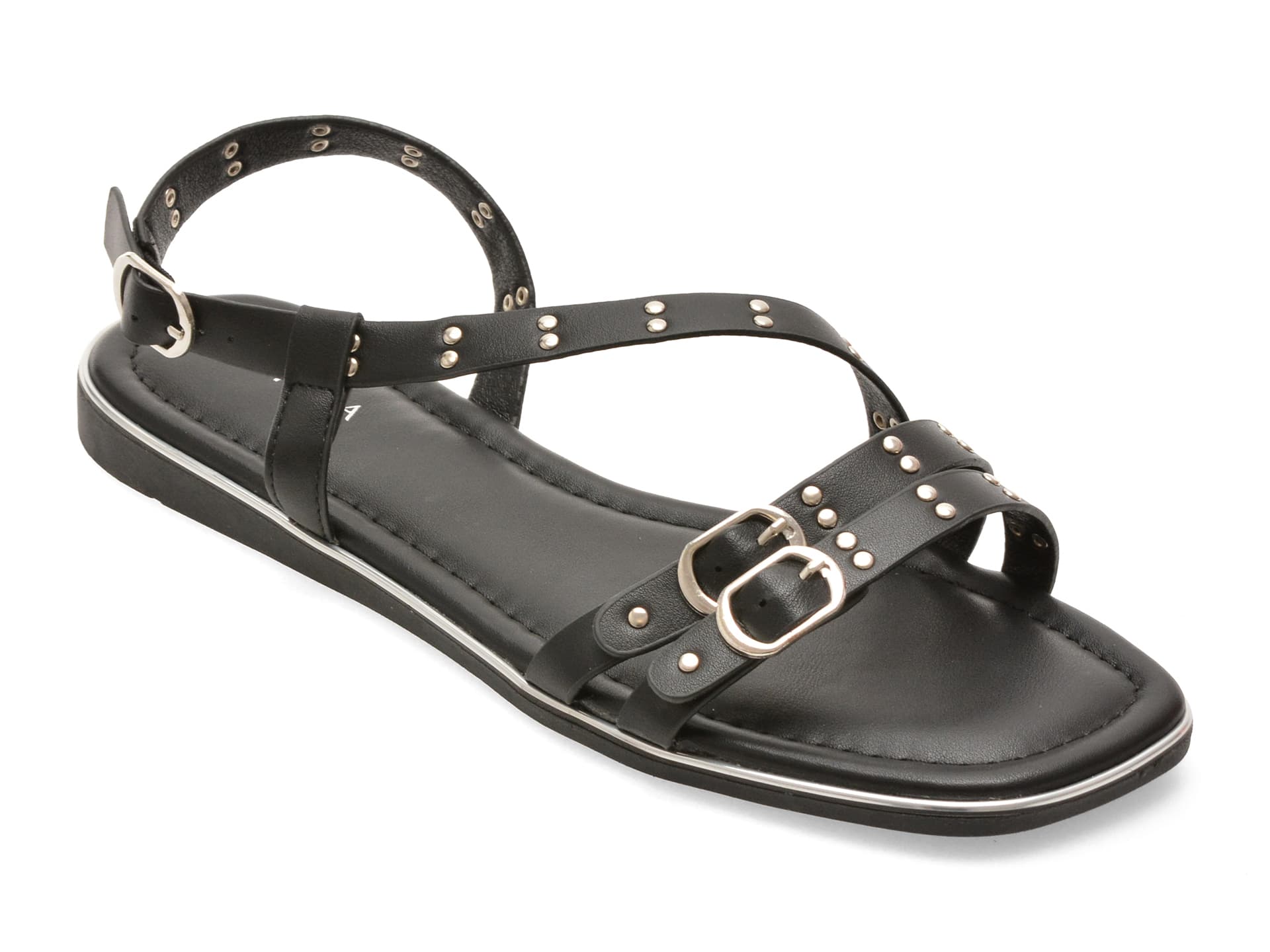 Sandale EPICA negre, 9211, din piele ecologica