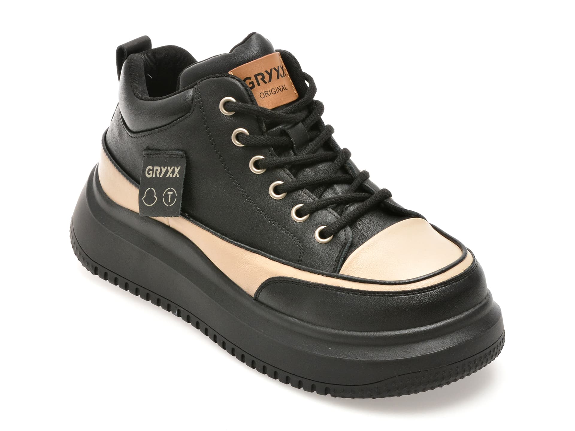 Pantofi sport GRYXX negri, 2379, din piele naturala