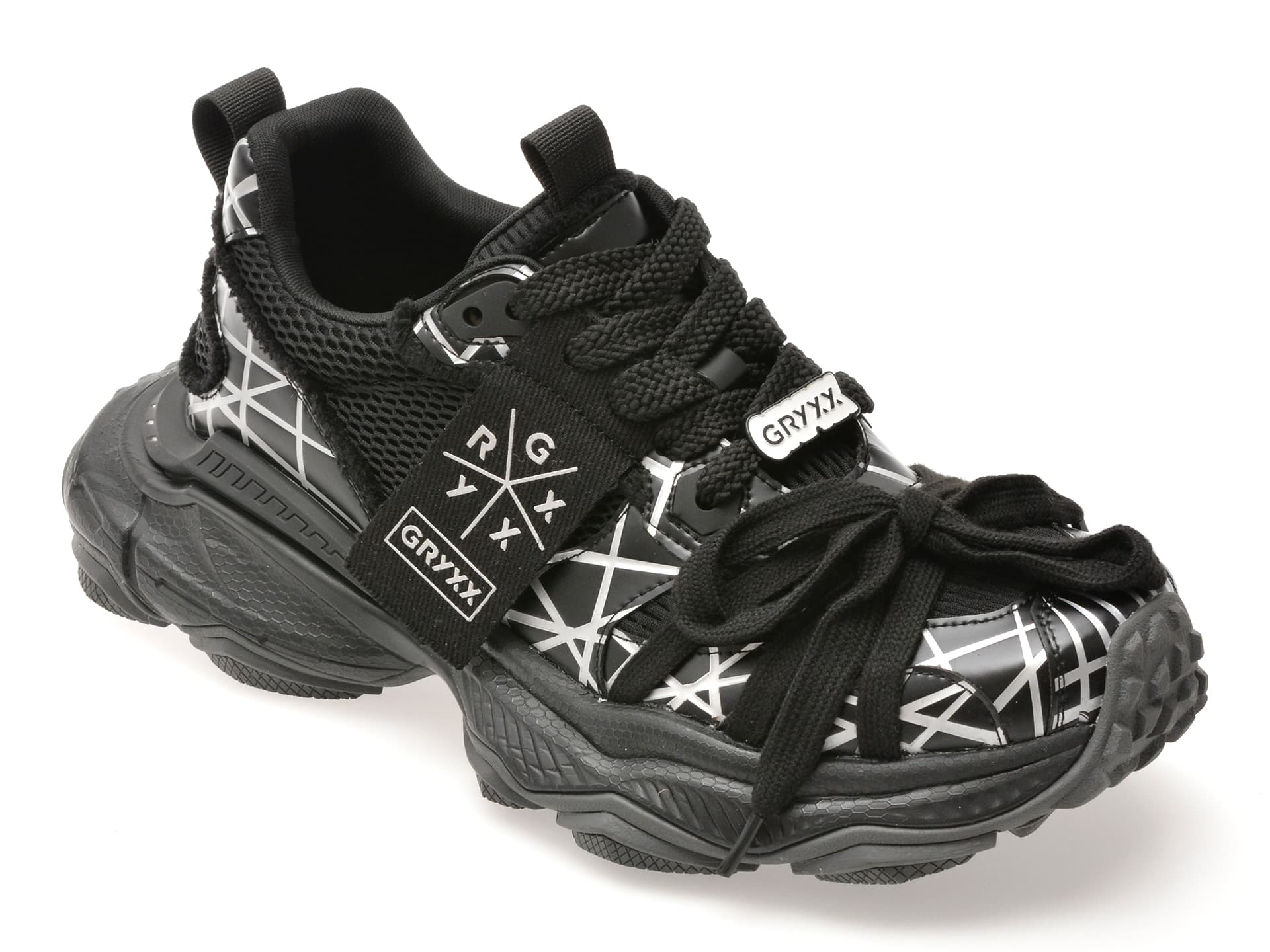 Pantofi sport GRYXX negri, LN36, din material textil