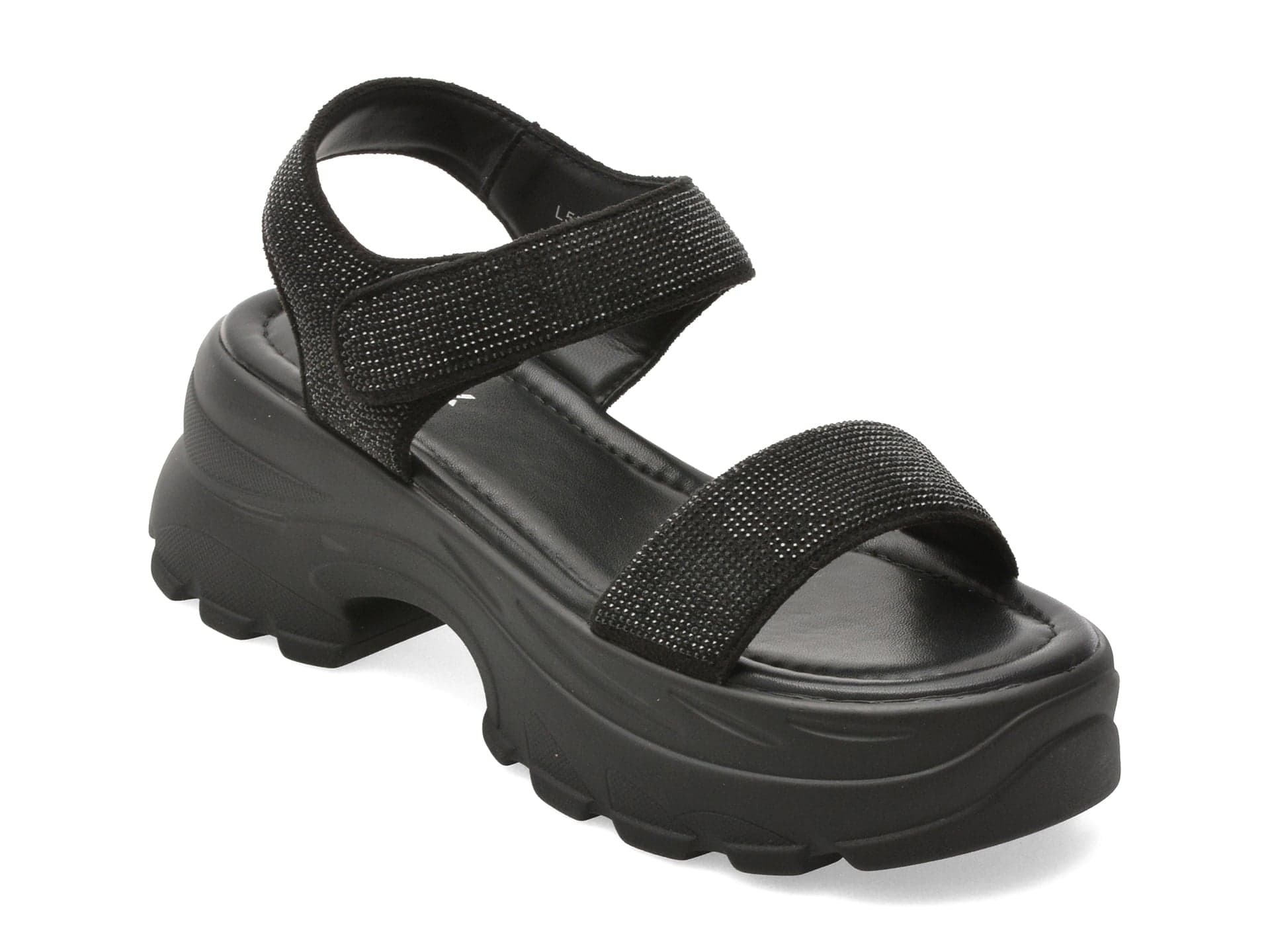 Sandale GRYXX negre, 57117, din material textil