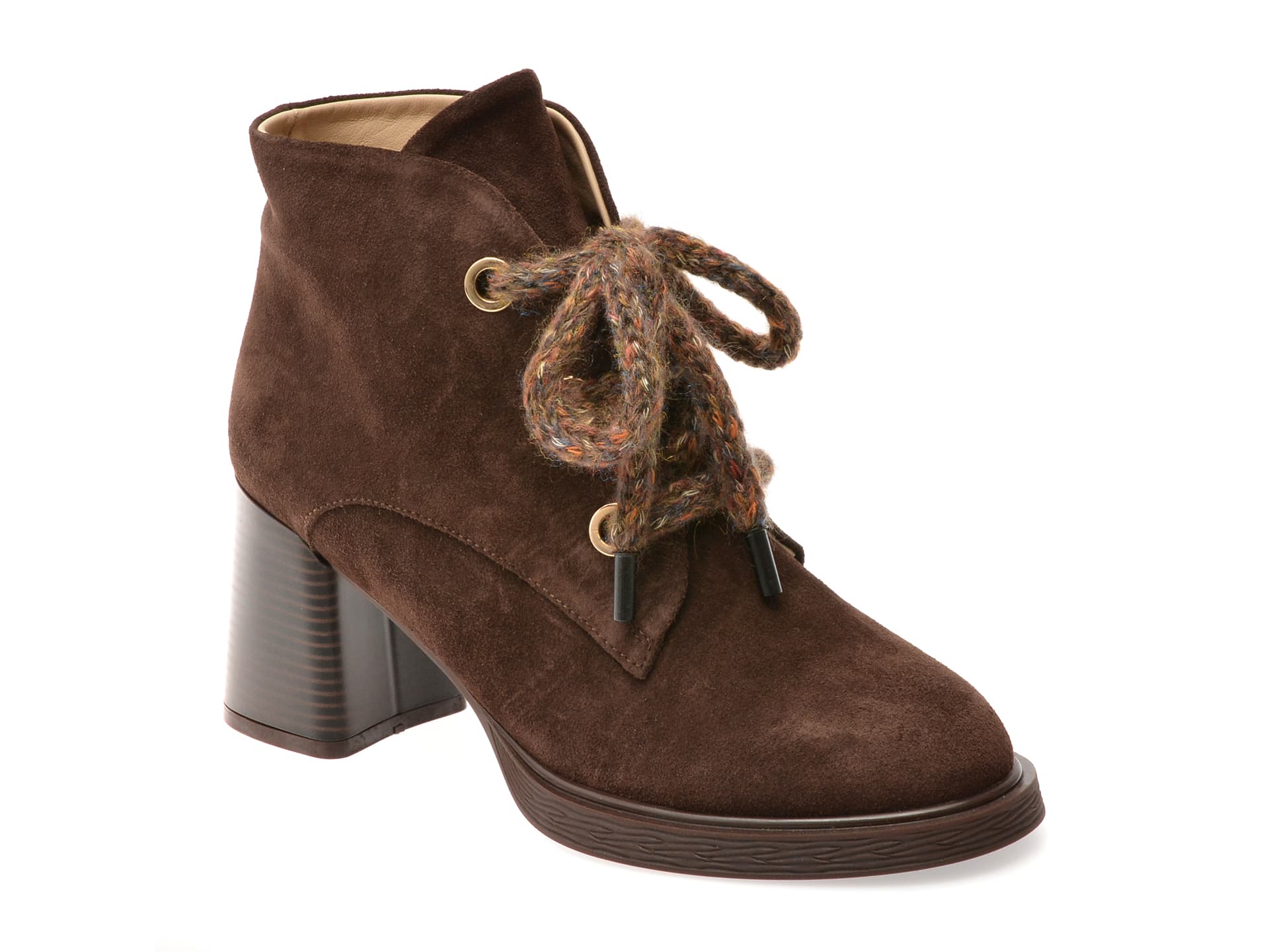 Botine EPICA maro, 3642627, din piele intoarsa