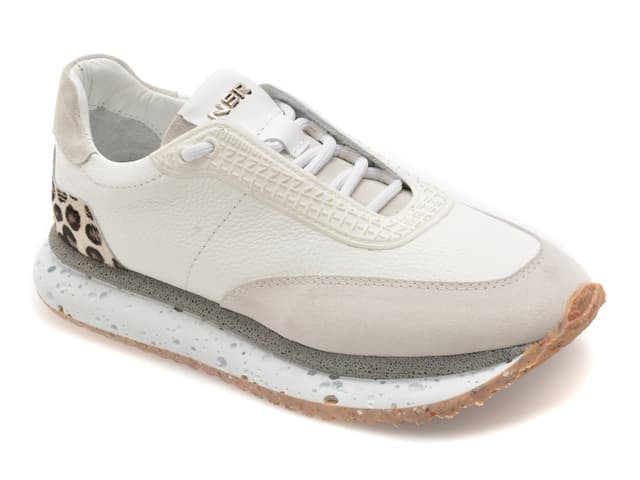 Pantofi sport ERISMA albi, 1356803, din piele naturala
