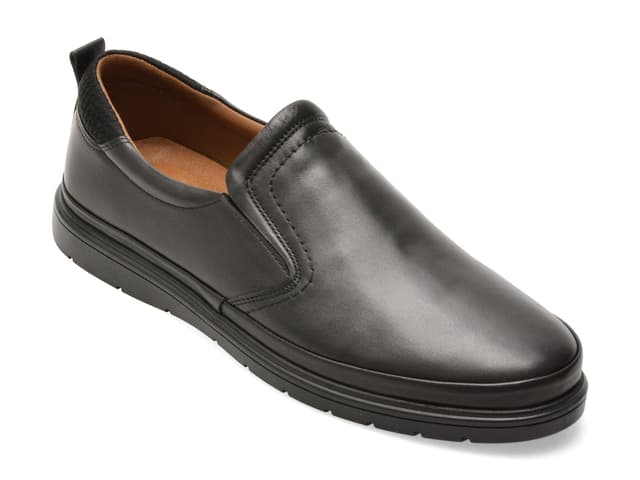 Pantofi BITE THE BULLET negri, RM112, din piele naturala