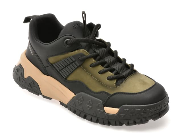 Pantofi sport GRYXX kaki, LN7, din piele naturala