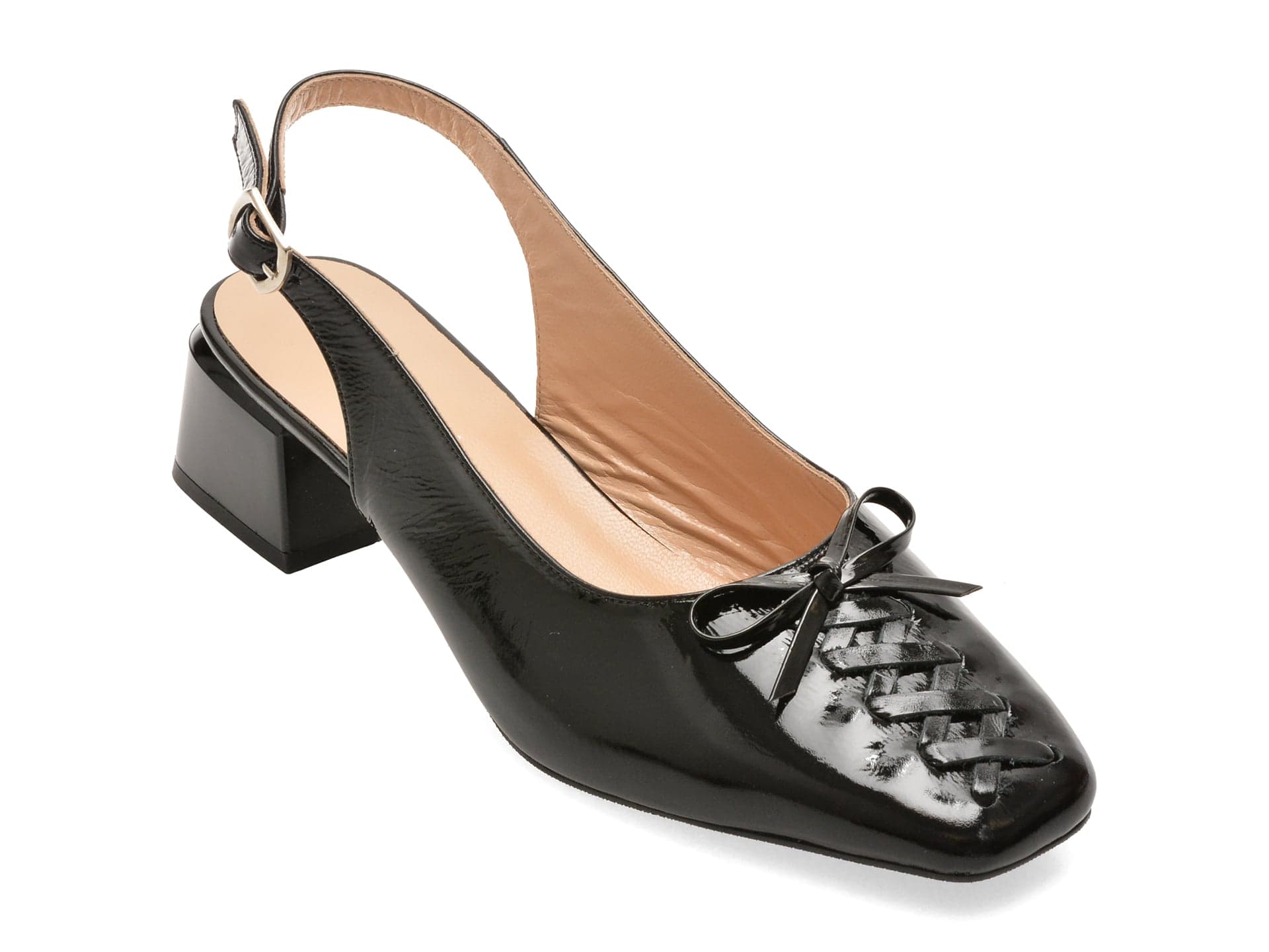 Pantofi EPICA negri, 6195231, din piele naturala lacuita