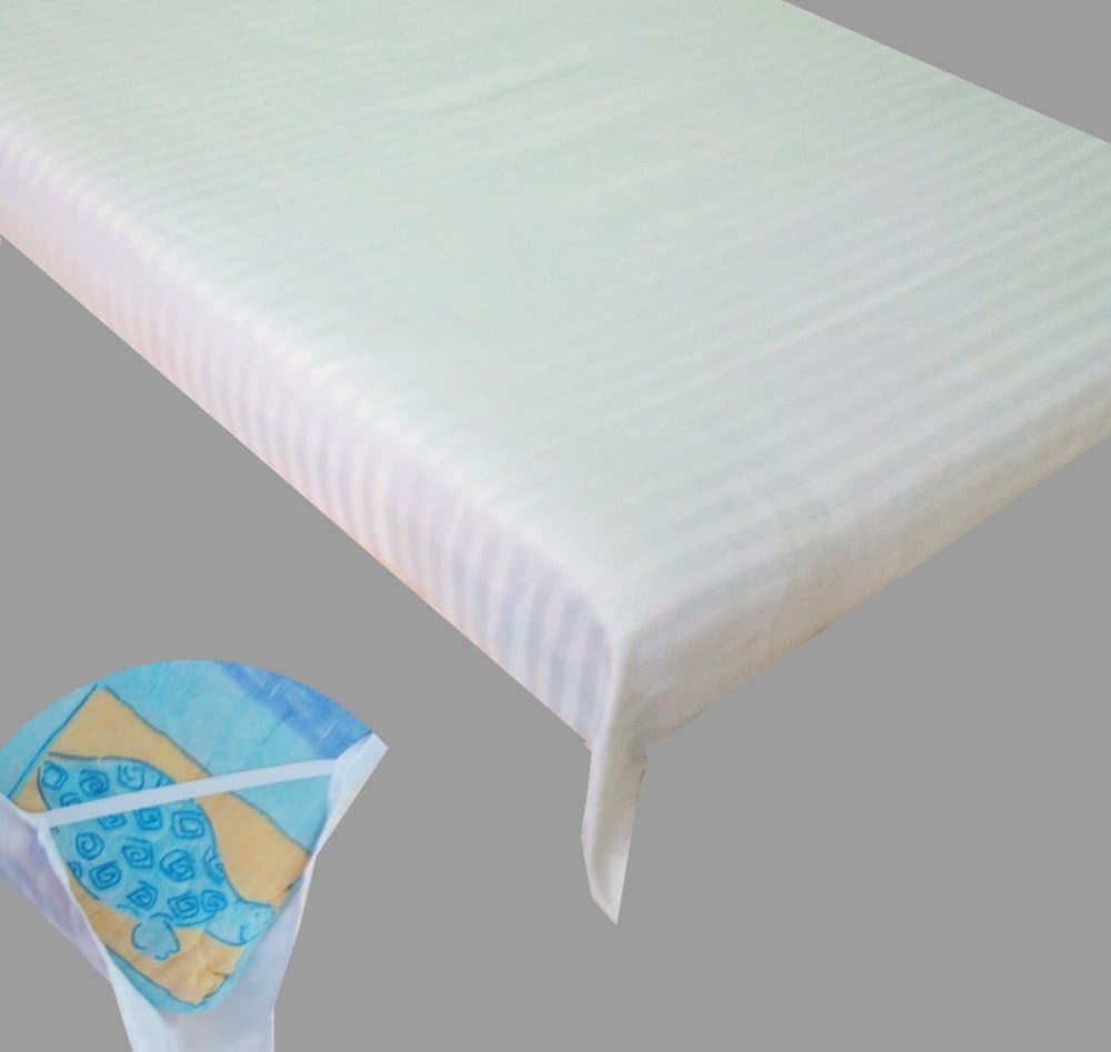 Set 3 cearsafuri din damasc cu elastic pe colt pt 120x60 cm