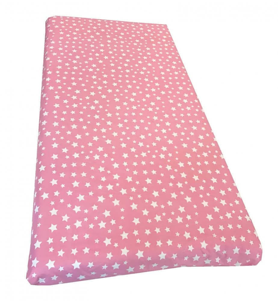 Cearsaf cu elastic pe colt 140x70 cm Stelute albe pe roz