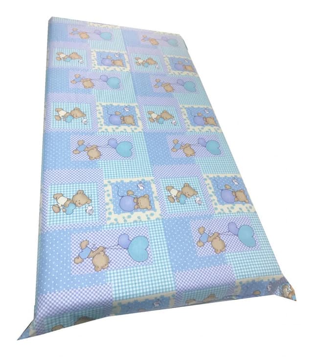 Cearsaf cu elastic roata 140x70 cm Ursuleti pe albastru