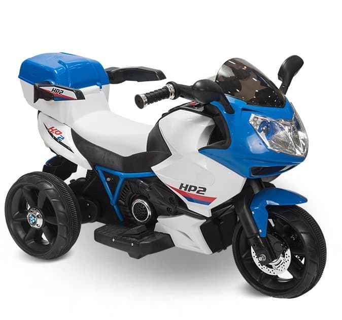 Motocicleta electrica pentru copii Nichiduta HP2 70 W Blue cu lumini led, roti rezistente, unitate audio cu Usb si Mp3
