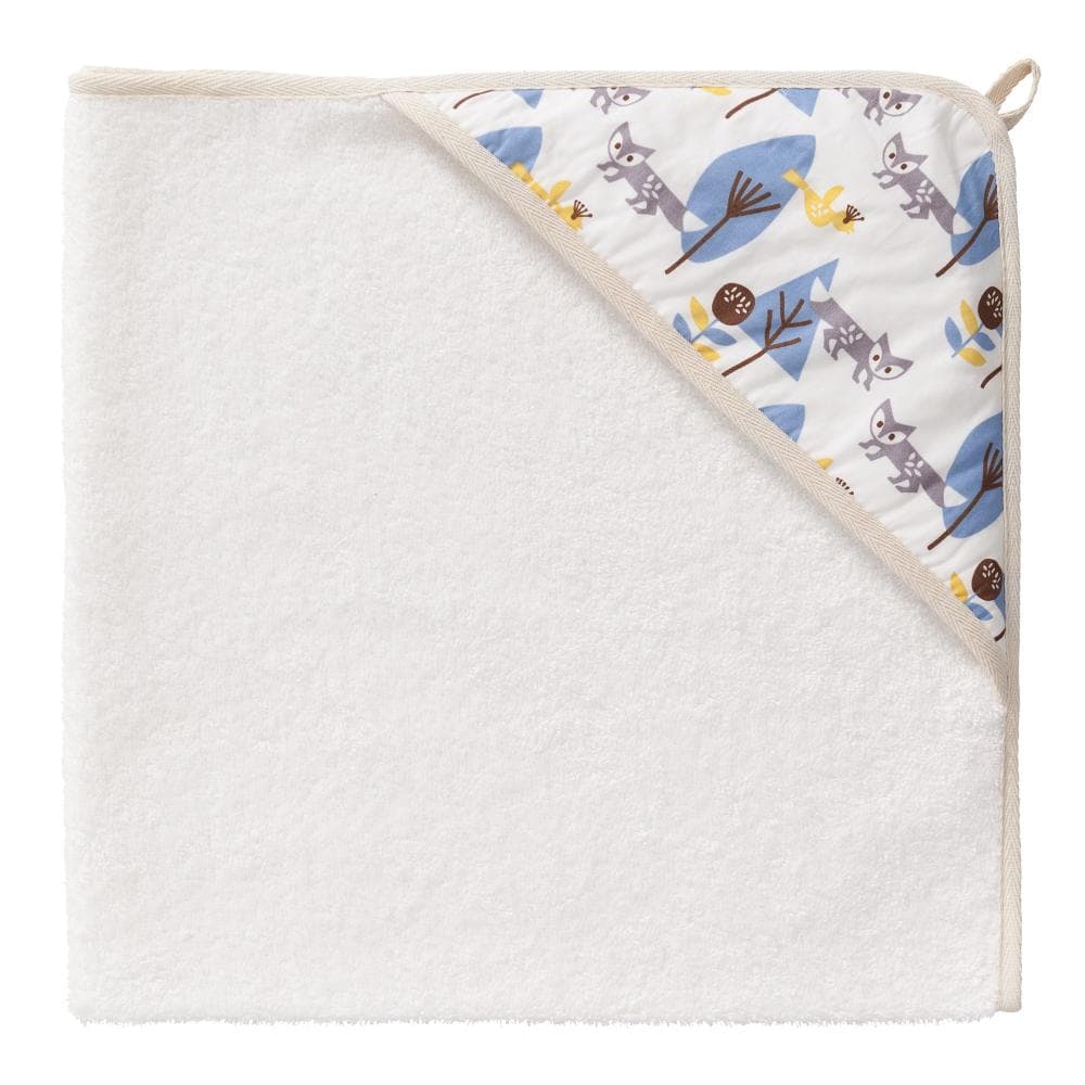 Prosop cu gluga 100 bumbac organic Fox blue 75x75 cm