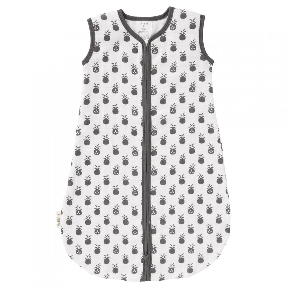 Sac de dormit din bumbac organic exterior muselina Fresk Pineapple 12-18 luni