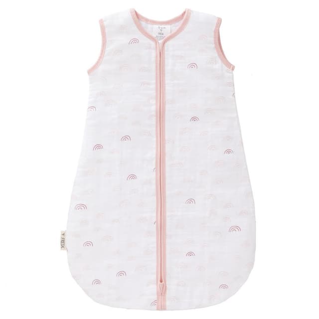 Sac de dormit din bumbac organic exterior muselina Fresk Rainbow rose 18-36 luni
