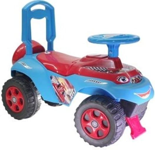 Masinuta fara pedale copii Ride-On Music 0142R05 Albastru Rosu cu sunete si greutate maxima admisa de 30 kg