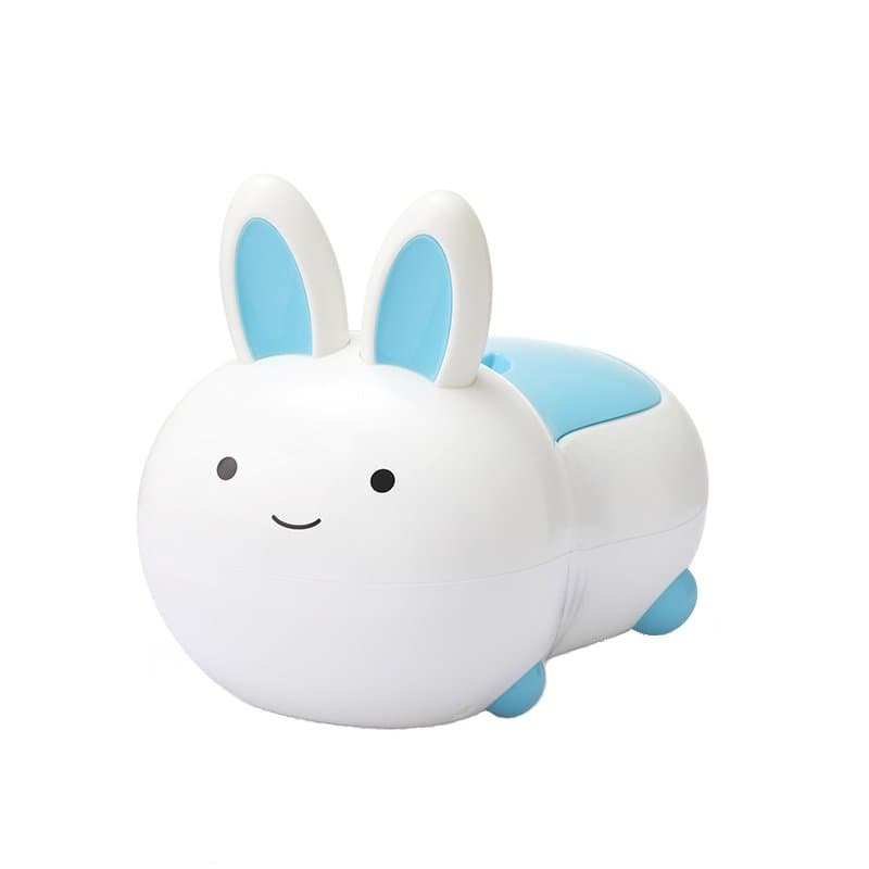 Olita pentru copii Little Mom Rabbit WhiteBlue cu baza solida, insert detasabil, picioruse antiaderente, forma ergonomica
