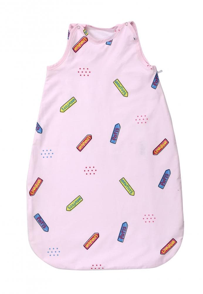 Sac de dormit de vara 100 cm bumbac ranforce Traveling Pink