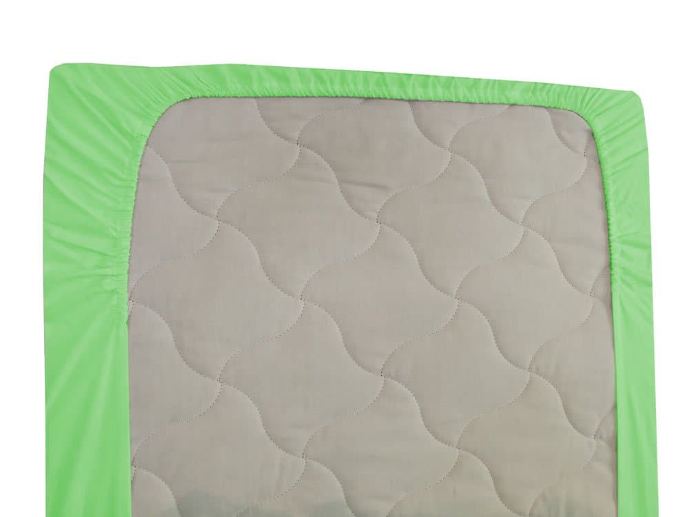 Cearceaf verde KidsDecor cu elastic din bumbac 60 x 85 cm