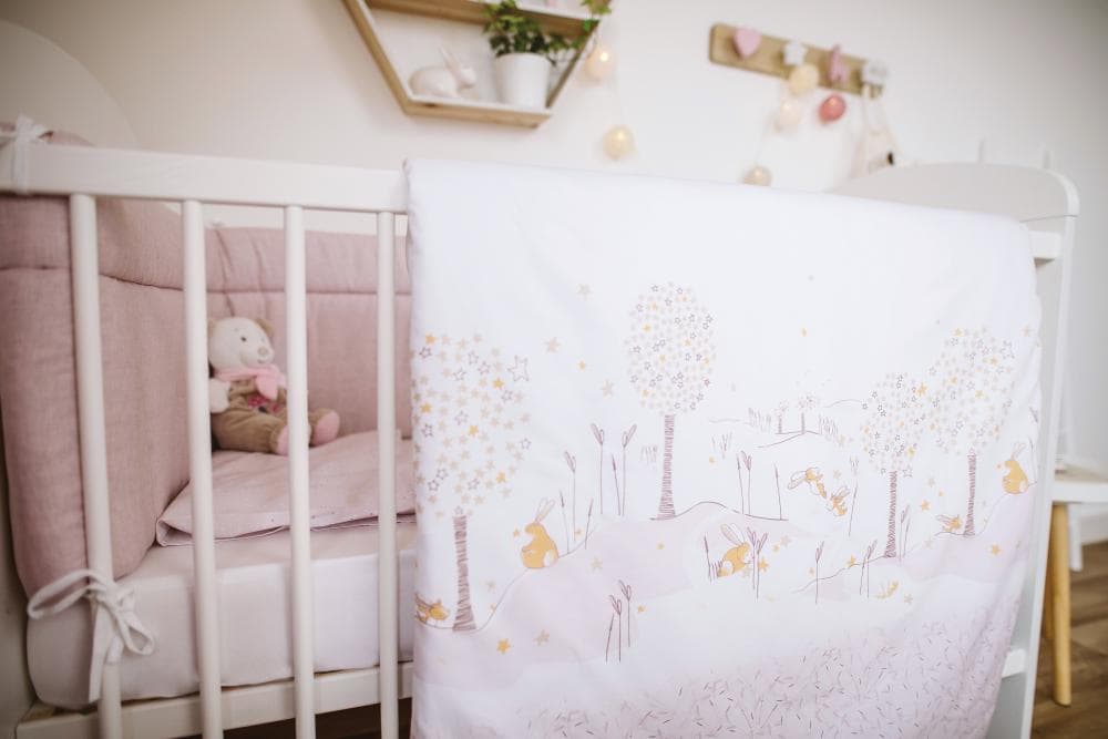 Lenjerie patut 2 piese Pink Bunny bumbac
