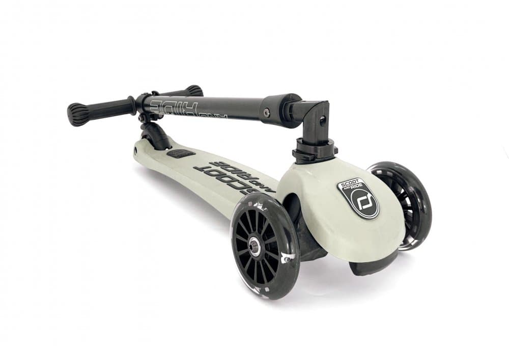 Trotineta copii pliabila, reglabila, roti luminoase, Highwaykick 3 Led Ash, 3-6 ani, pana la 50 kg, Scoot Ride