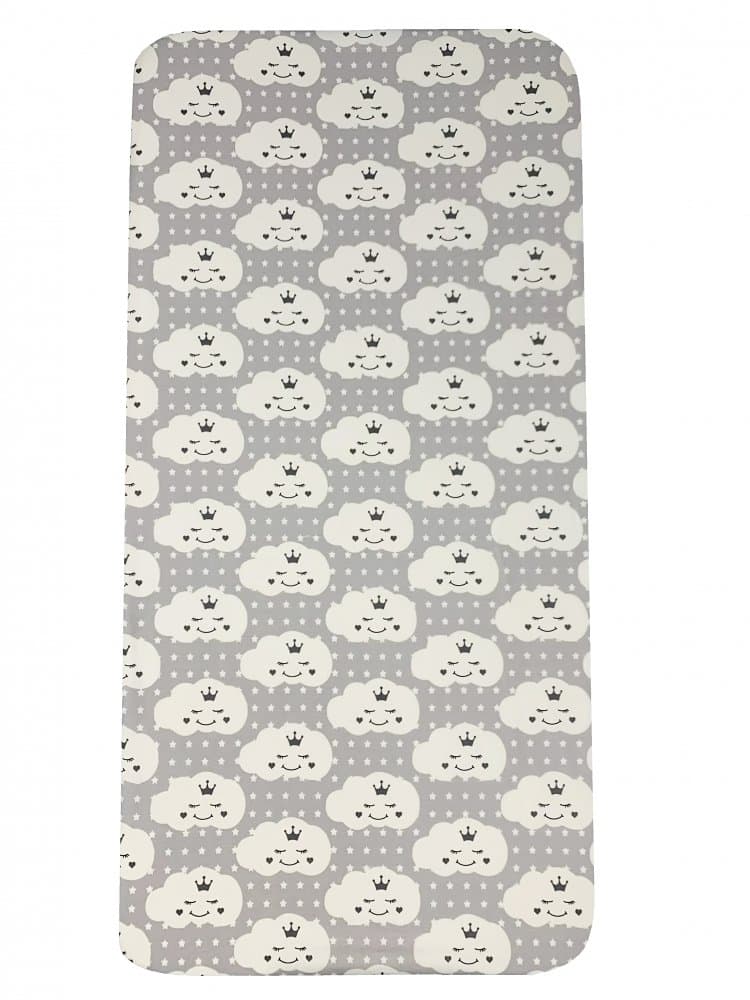 Cearsaf cu elastic roata 120x60 cm Norisori zambareti gri
