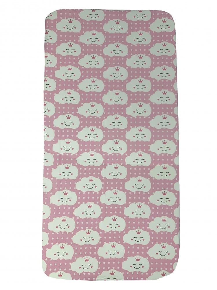Cearsaf cu elastic roata 120x60 cm Norisori zambareti roz
