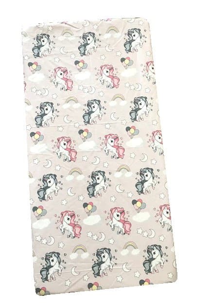 Cearsaf cu elastic roata 140x70 cm Unicorni