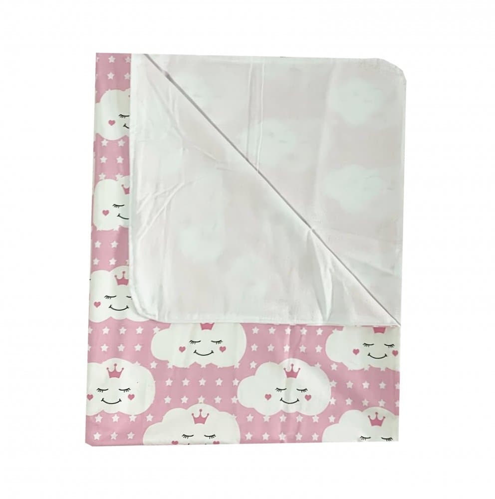 Paturica dubla de vara bebelusi DeLuxe 98x78 cm norisori zambareti roz