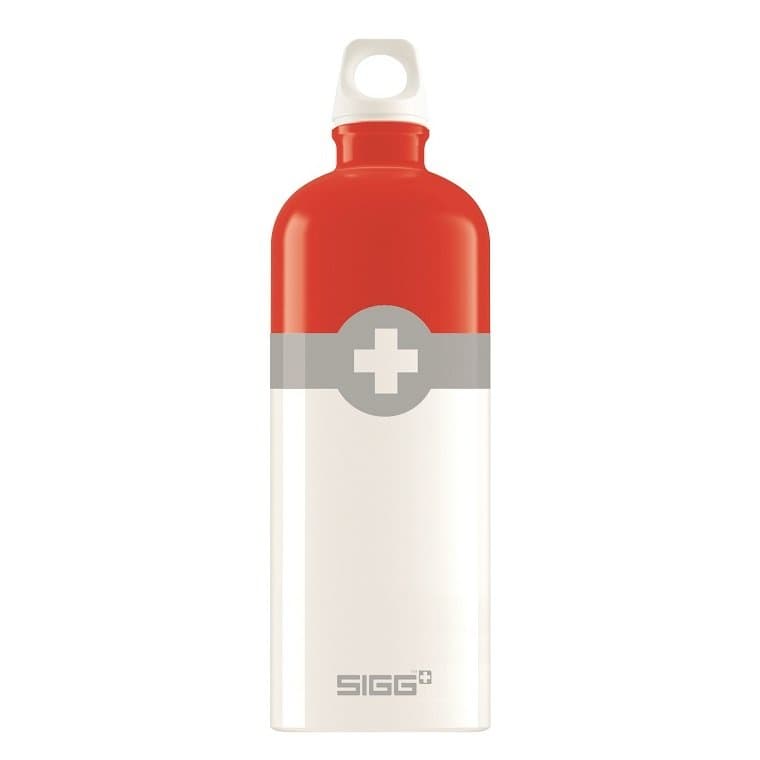 Bidon din aluminiu Sigg Swiss logo red 1l