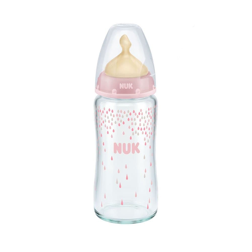 Biberon Nuk First Choice Plus Sticla 240ml tetina latex M 0-6 luni roz
