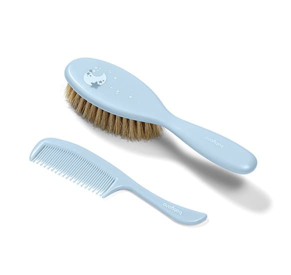 Set perie din par natural moale si pieptene Baby Ono Bleu