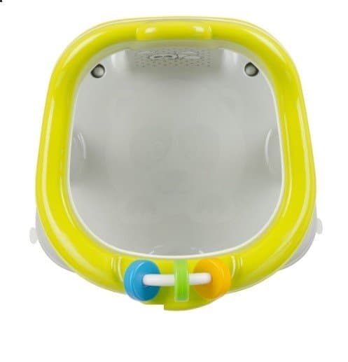 Scaun de baie pentru bebe cu jucarii antiderapant Panda gri cu verde