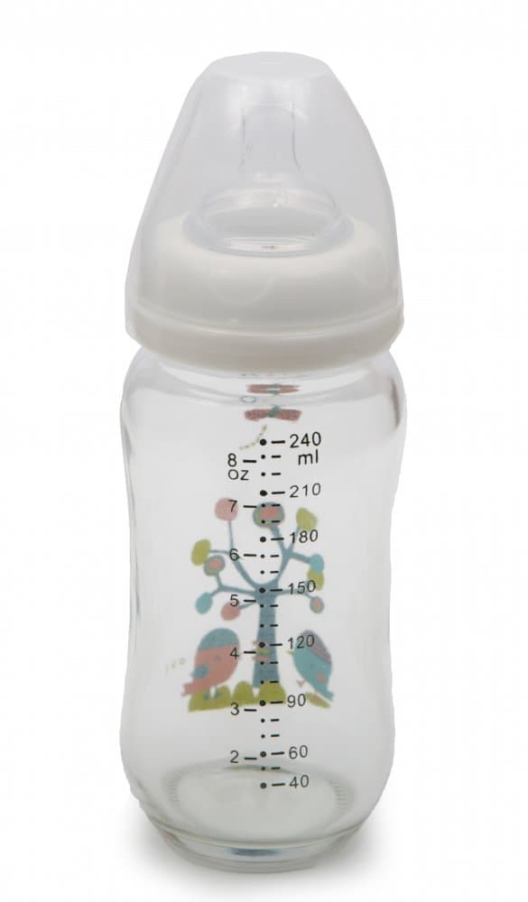 Biberon din sticla cu gat larg 240ml Cangaroo Hello